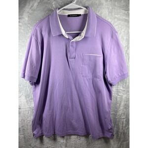 Bugatchi Polo Shirt Mens Size Lg Purple Casual Short Sleeve Kamehameha Golf HI